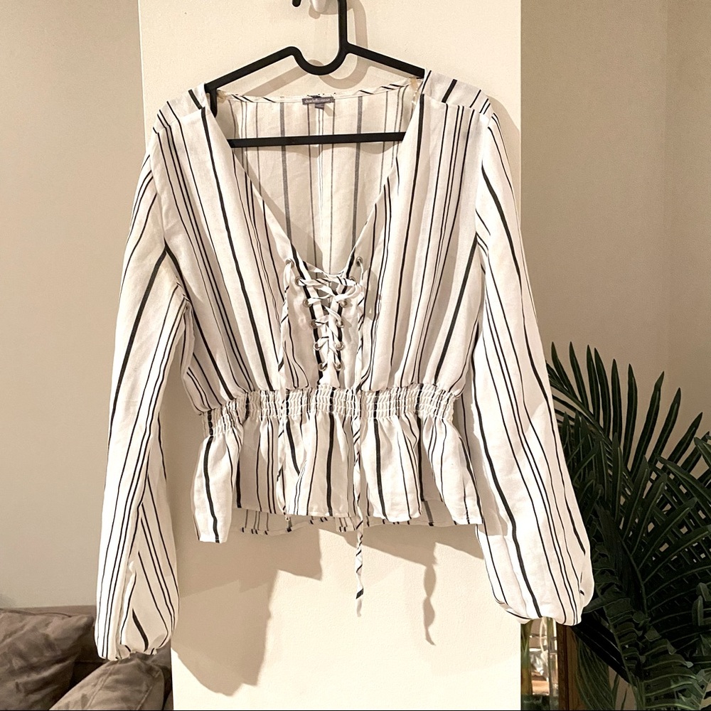 5 FOR $25! 
CHARLOTTE RUSSE long sleeve tie blouse!